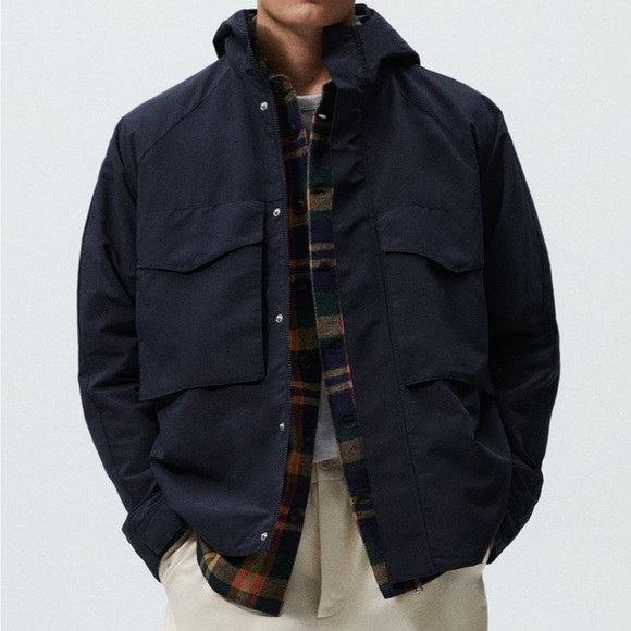 Navy Raincoat Jacket Zara - Picture 2 of 4